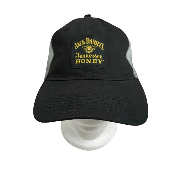 Jack Daniel’s Tennessee Honey Black Gray Mesh Snap Back Hat Cap Bee Whiskey - Picture 1 of 7